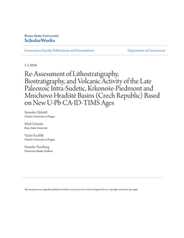 Re-Assessment of Lithostratigraphy, Biostratigraphy, and Volcanic