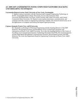 Experiments with Computer Password Cracking and Shielding Techniques