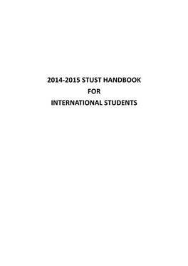 2014-2015 Stust Handbook for International Students