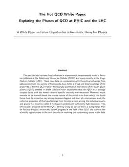 The Hot QCD White Paper: Exploring the Phases of QCD at RHIC and the LHC