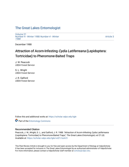 Attraction of Acorn-Infesting Cydia Latiferreana (Lepidoptera: Tortricidae) to Pheromone-Baited Traps