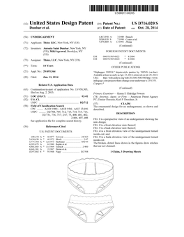 (12) United States Design Patent (10) Patent No.: US D716,020 S Dunbar Et Al