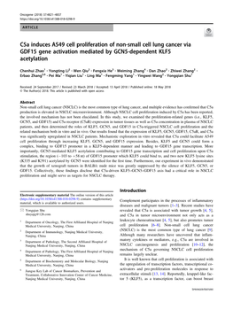 C5a Induces A549 Cell Proliferation of Non-Small Cell Lung Cancer Via GDF15 Gene Activation Mediated by GCN5-Dependent KLF5 Acetylation