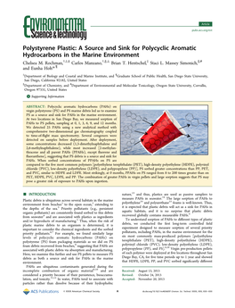 Polystyrene Plastic: a Source and Sink for Polycyclic Aromatic Hydrocarbons in the Marine Environment Chelsea M