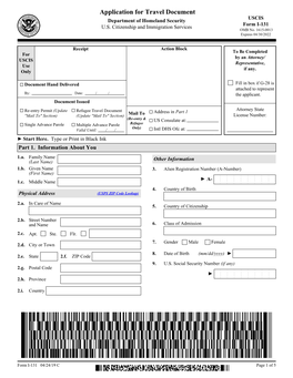 Complete Form I-131, Application for Travel Document