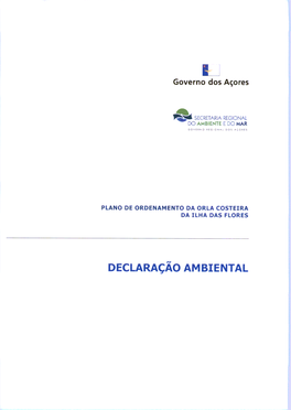 DECLARAÇÃO AMBIENTAL – Plano De Ordenamento Da Orla Costeira Da Ilha Das Flores 7/8