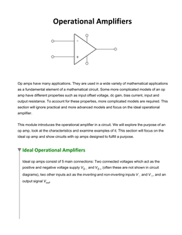 Operational Amplifiers