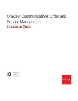 Oracle® Communications Order and Service Management Installation Guide