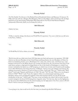 2008-01-30-ELL Robert Ellsworth Interview Transcription Page 1 of 78 January 30, 2008