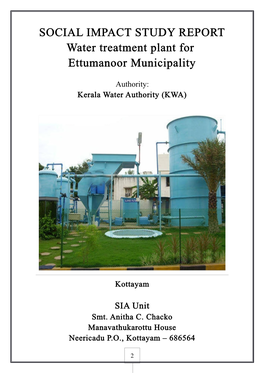 SOCIAL IMPACT STUDY REPORT Water Treatment Plant for Ettumanoor Municipality