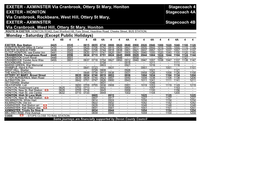 AXMINSTER Via Cranbrook, Ottery St Mary, Honiton Stagecoach 4 EXETER