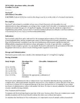 Nexgard® (Afoxolaner) Chewables CAUTION: Federal (USA) Law Restricts This Drug to Use by Or on the Order of a Licensed Veterinarian