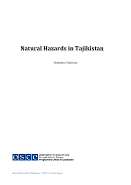 Natural Hazards in Tajikistan