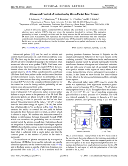 Attosecond Control of Ionization by Wave-Packet Interference