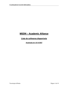 MSDN – Academic Alliance