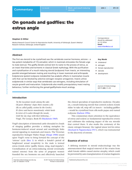 On Gonads and Gadflies: the Estrus Angle