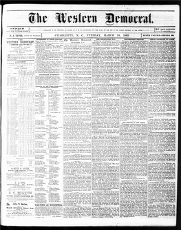 CHARLOTTE, N. C, TUESDAY, MARCH 18, 1862. TENTH T Olujiencuder 5C3