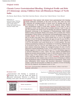 Chronic Lower Gastrointestinal Bleeding