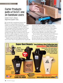 Carter Products Pulls a F.A.S.T. One on Bandsaw Users Carter F.A.S.T