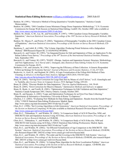 Statistical Data Editing References William.E.Winkler@Census.Gov 2005.Feb.03