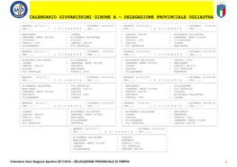 Calendario Giovanissimi Girone a – Delegazione Provinciale Ogliastra