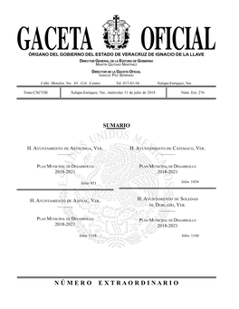 Plan De Desarrollo Municipal 2018–2021, Para Establecer Las Directrices a Seguir En Las Políticas Públicas De Los Próximos Cuatro Años