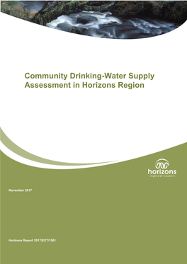 Community Drinking-Water Supply Assessment in Horizons Region