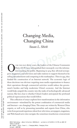 Changing Media, Changing China Susan L