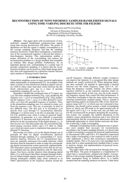 Reconstruction of Nonuniformly Sampled Bandlimited Signals