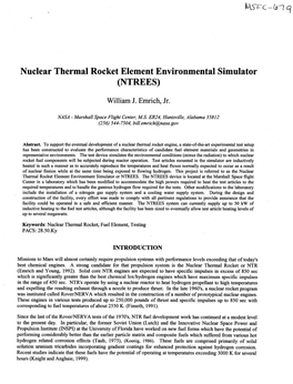 Nuclear Thermal Rocket Element Environmental Simulator (NTREES)