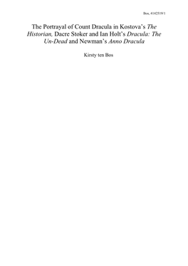 The Portrayal of Count Dracula in Kostova's the Historian, Dacre