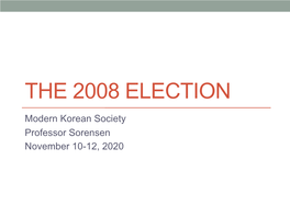 The 2008 Election