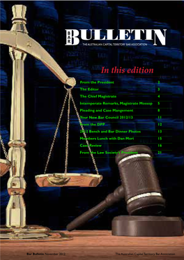 November 2012 ACT Bar Bulletin