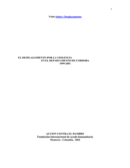 Aspectos Sobre El Desplazamiento Por La Violencia