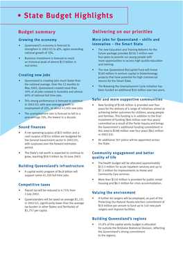 Regional Budget Statements 2002-03