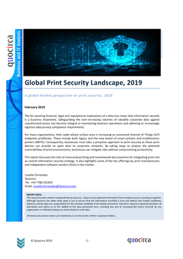 Global Print Security Landscape, 2019