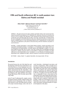 Fifth and Fourth Millennium BC in North-Western Iran&gt; Dalma and Pisdeli