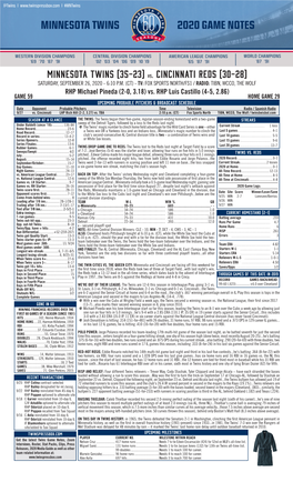 Twins Notes 9-26 Vs. CIN.Pdf