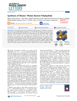 Synthesis of Weaire–Phelan Barium Polyhydride