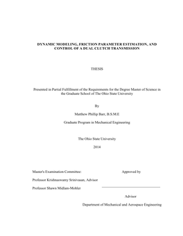 Dynamic Modeling, Friction Parameter Estimation, and Control of a Dual Clutch Transmission