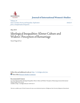 Khmer Culture and Widows' Perception of Remarriage