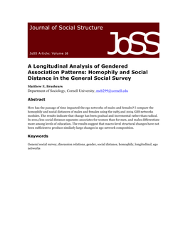 Homophily and Social Distance in the General Social Survey