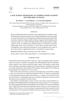 A New Sledge Microtome to Combine Wood Anatomy and Tree-Ring Ecology