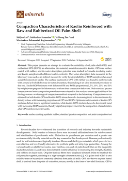 Compaction Characteristics of Kaolin Reinforced with Raw and Rubberized Oil Palm Shell