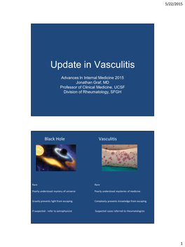 Update in Vasculitis