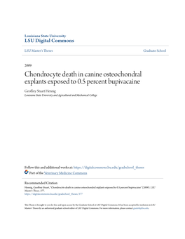 Chondrocyte Death in Canine Osteochondral Explants Exposed To
