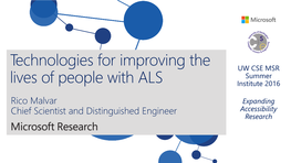 Technologies for Improving the Lives of People With