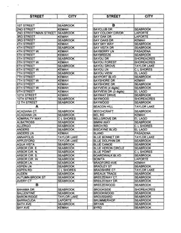 City of Seabrook Street List (PDF)