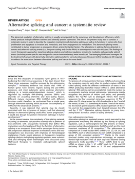Alternative Splicing and Cancer: a Systematic Review