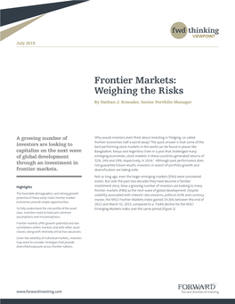 Frontier Markets: Weighing the Risks